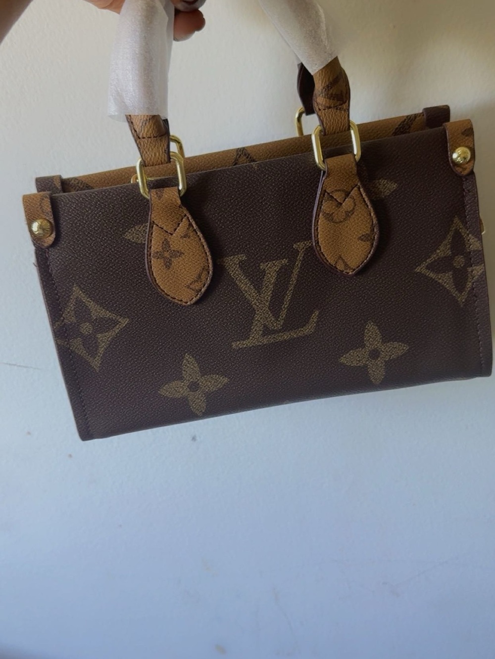 Louis Vuitton Monogram Small Satchel in Brown and Tan